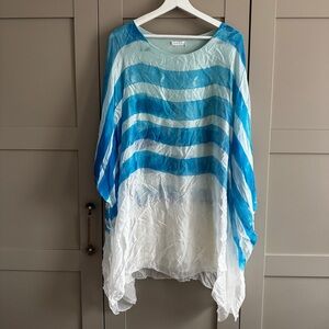 Breezy Blue MADE IN ITALY Lined Mini Dress Resort wear Vacation Packing Friendly